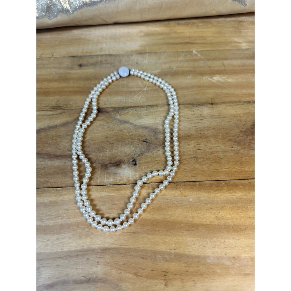 Vintage Double Strand Faux Pearl Necklace